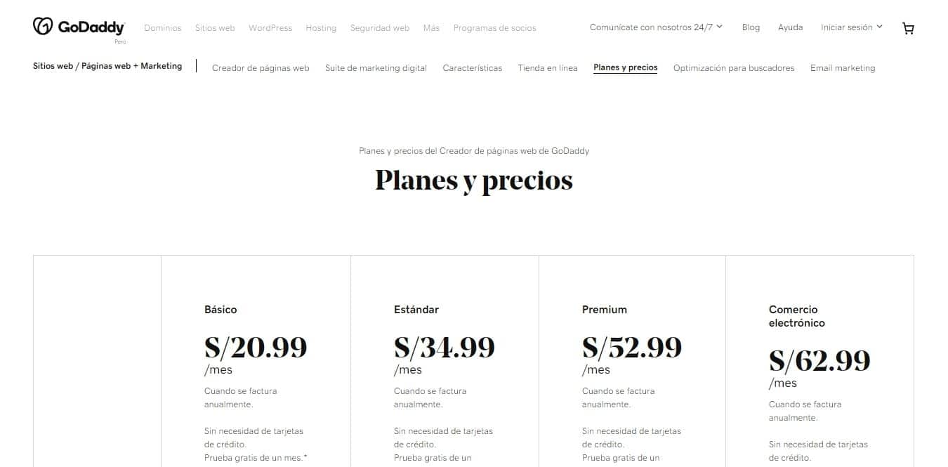 godaddy planes y precios hacer tu mismo tu pagina web  Diseño de páginas web para empresas en Lima  Perú