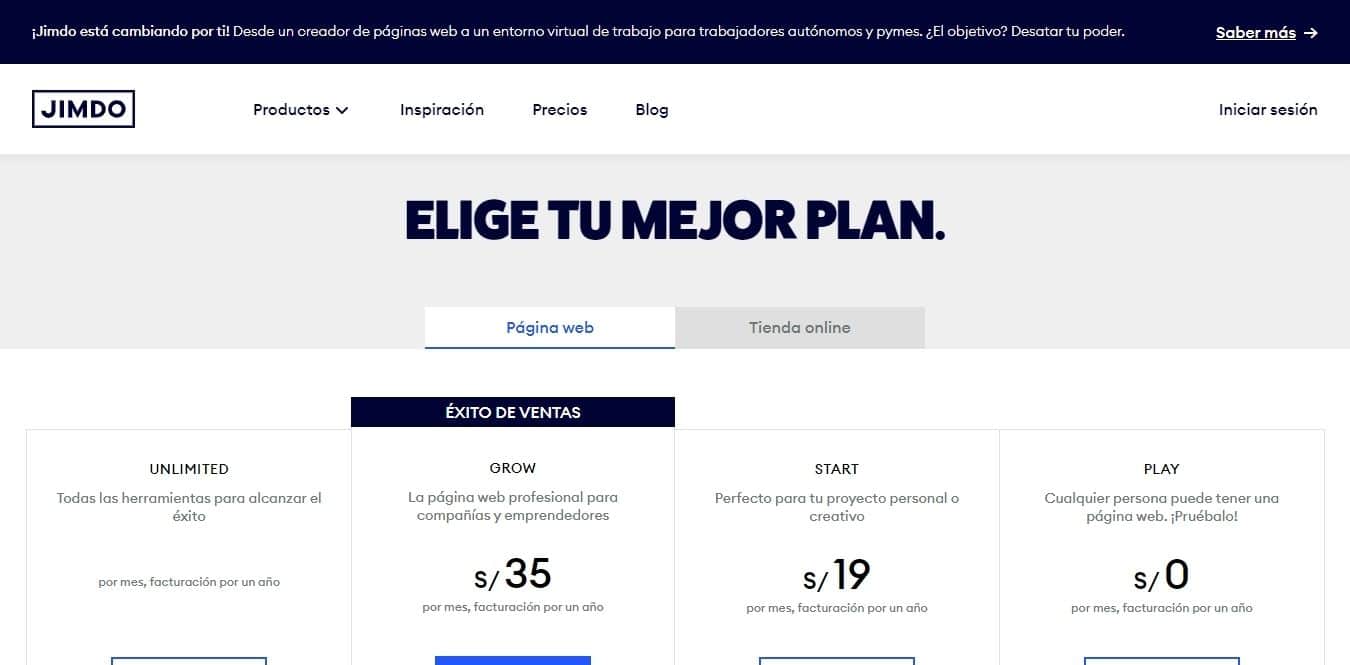 jimdo planes y precios hacer tu mismo tu pagina web  Diseño de páginas web para empresas en Lima  Perú