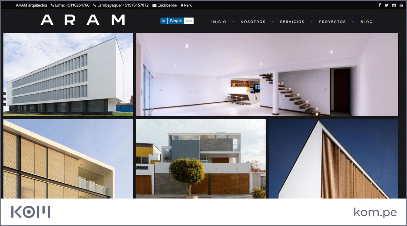aram arquitectura las mejores paginas web en peru por rubros diseno seo  Diseño de páginas web para empresas en Lima  Perú