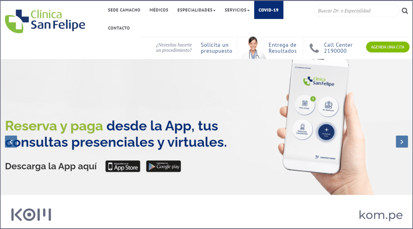 clinica san felipe las mejores paginas web en peru por rubros diseno seo  Diseño de páginas web para empresas en Lima  Perú