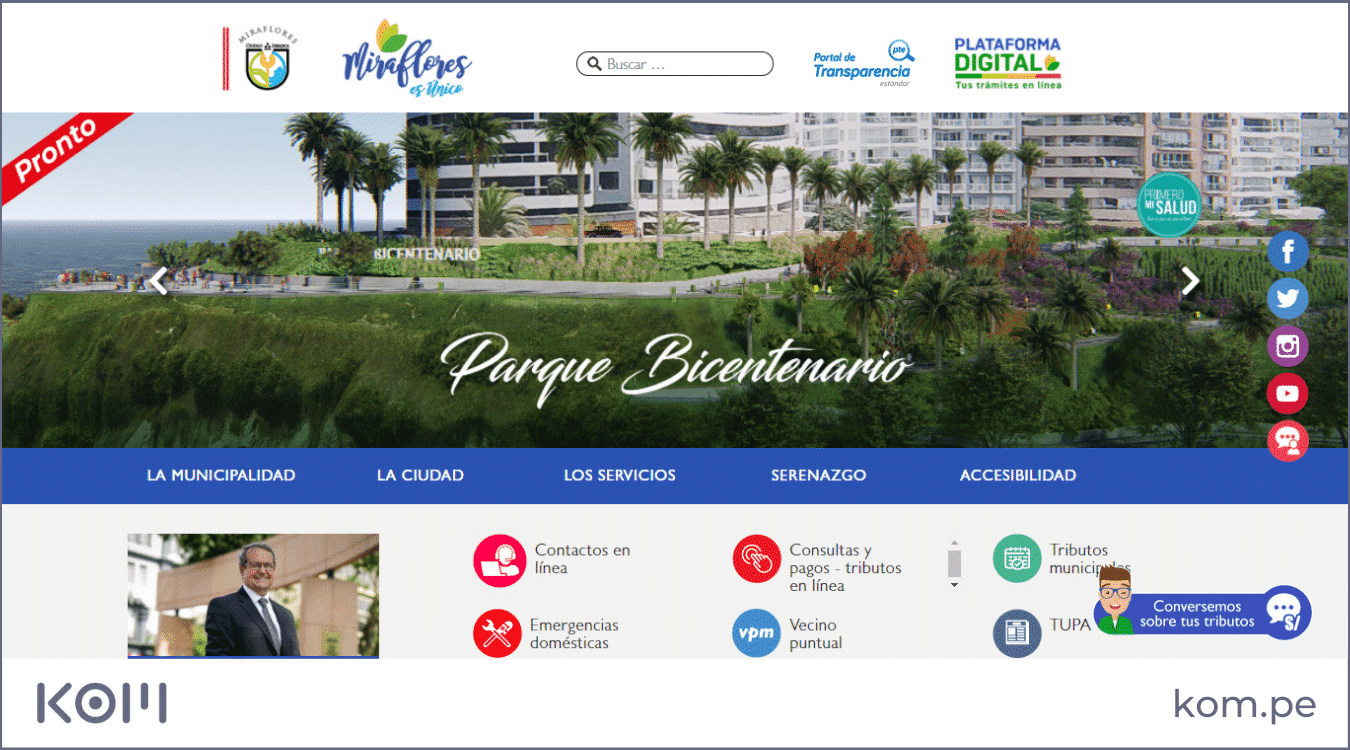 miraflores municipalidad las mejores paginas web en peru por rubros diseno seo