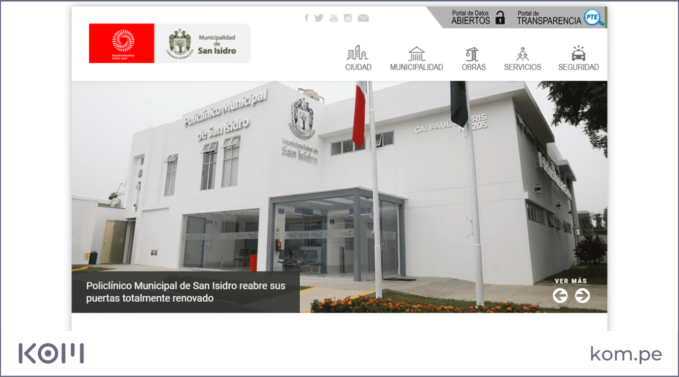 san isidro municipalidad las mejores paginas web en peru por rubros diseno seo