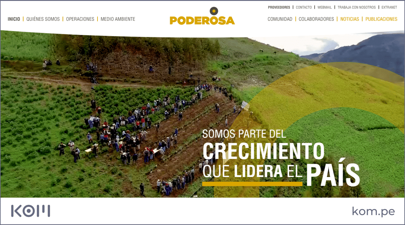 la poderosa paginas web de las empresas que mas invierten en obras por impuestos en Peru Kom agencia digital