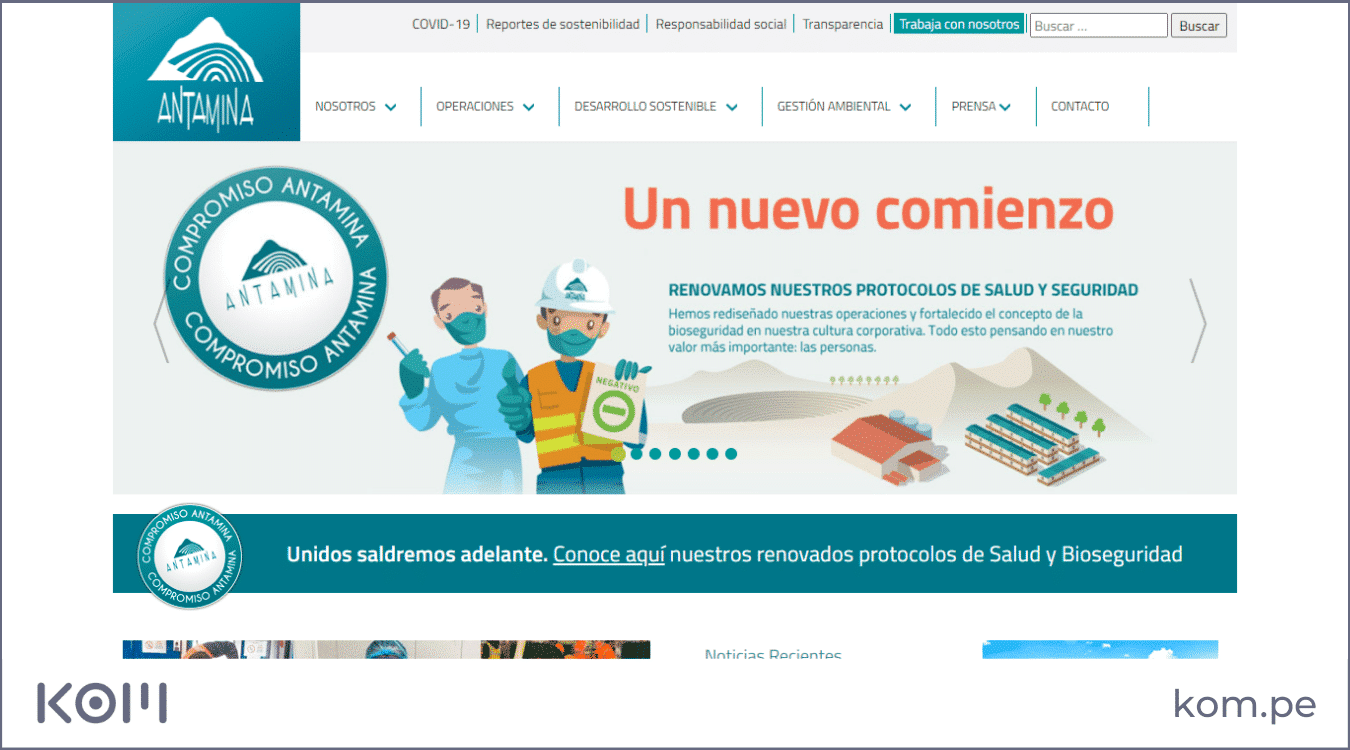 minera antamina paginas web de las empresas que mas invierten en obras por impuestos en Peru Kom agencia digital