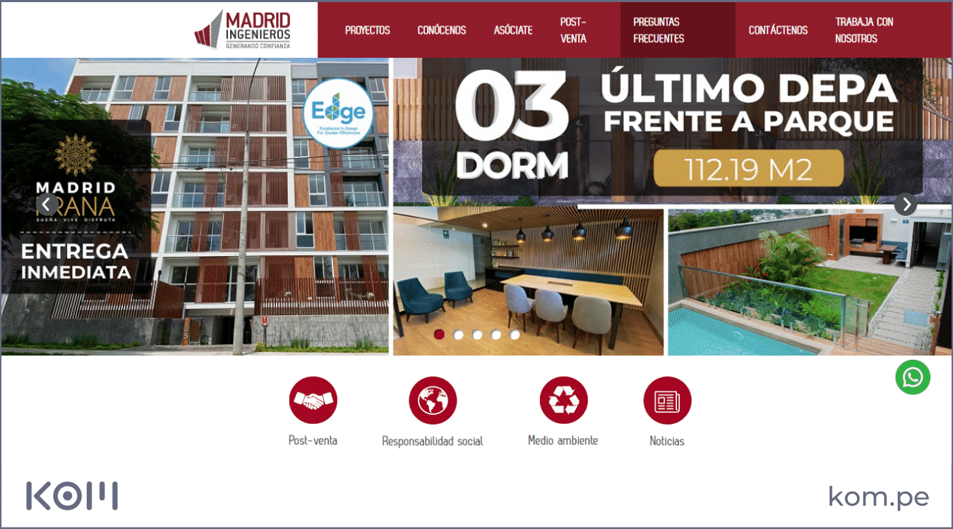 pagina web de inmobiliaria madrid ingenieros las mejores paginas web en peru por rubros diseno seo