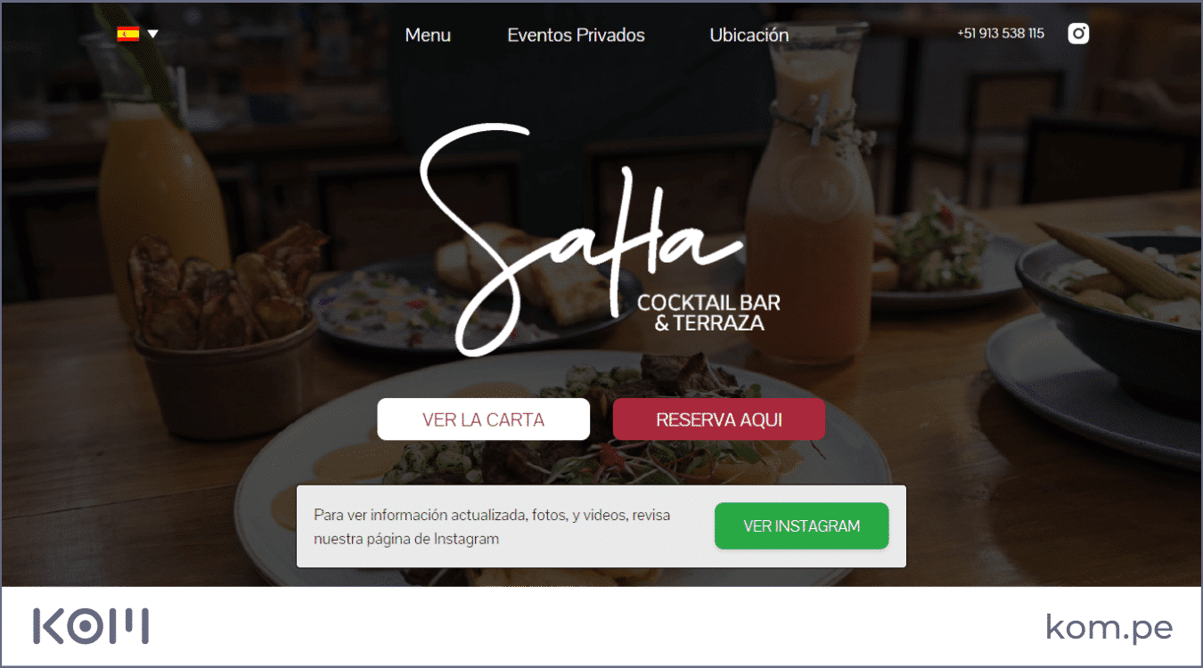 pagina web de restaurante saha las mejores paginas web en peru por rubros diseno seo