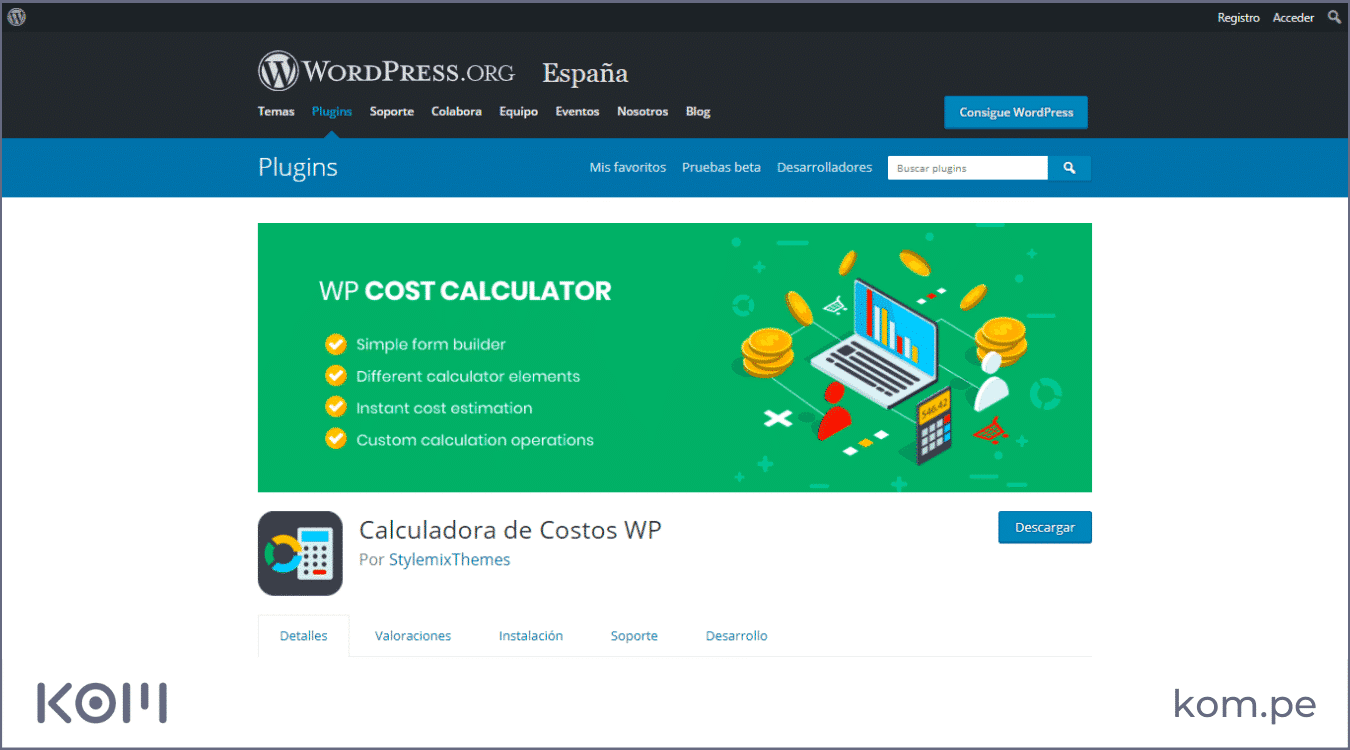 wp cost calculator plugin wordpress las mejores paginas web en peru por rubros diseno seo