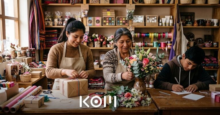 Mujeres envuelven regalos y arman flores en un taller para atender las ventas online del Día de la Madre en Perú (día de la madre ventas online)