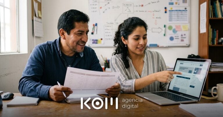 Director de una academia y una editora web revisan qué formato de fragmento destacado usar para la tabla de precios de cursos (formato fragmento destacado)