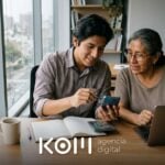 Dos colegas en una oficina comparan en el celular y la laptop los planes de IA para comparar el precio de Gemini en Perú (gemini precio perú)