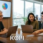 Equipo de marketing analiza en una pantalla gráficos sobre la inversión en publicidad digital en Perú durante una reunión (inversión publicidad digital perú)