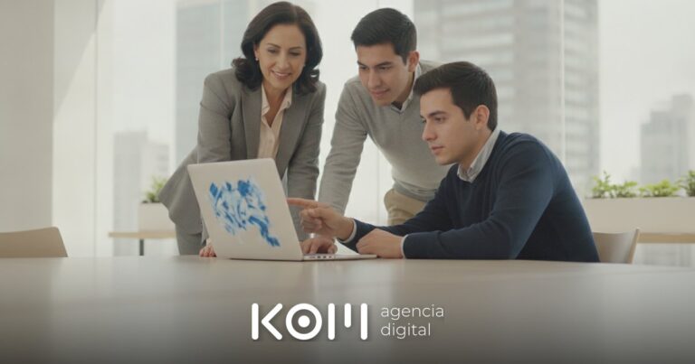 Gerenta comercial y dos ingenieros revisan un artículo profesional para que LinkedIn aparezca en AI Overviews y AI Mode (linkedin ai overviews)