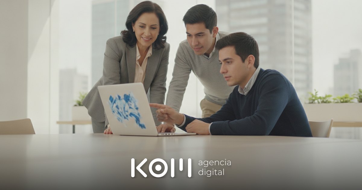 Gerenta comercial y dos ingenieros revisan un artículo profesional para que LinkedIn aparezca en AI Overviews y AI Mode (linkedin ai overviews)