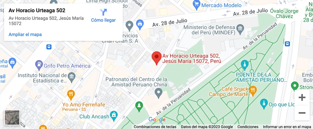 Mapa para encontrar la dirección de kom en Lima para el diseño de páginas web en Lima