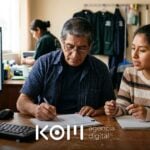 Desarrolladora y dueño de empresa revisan en pantalla el mapa de redirecciones como parte del checklist de migración SEO de su web (migración seo checklist)