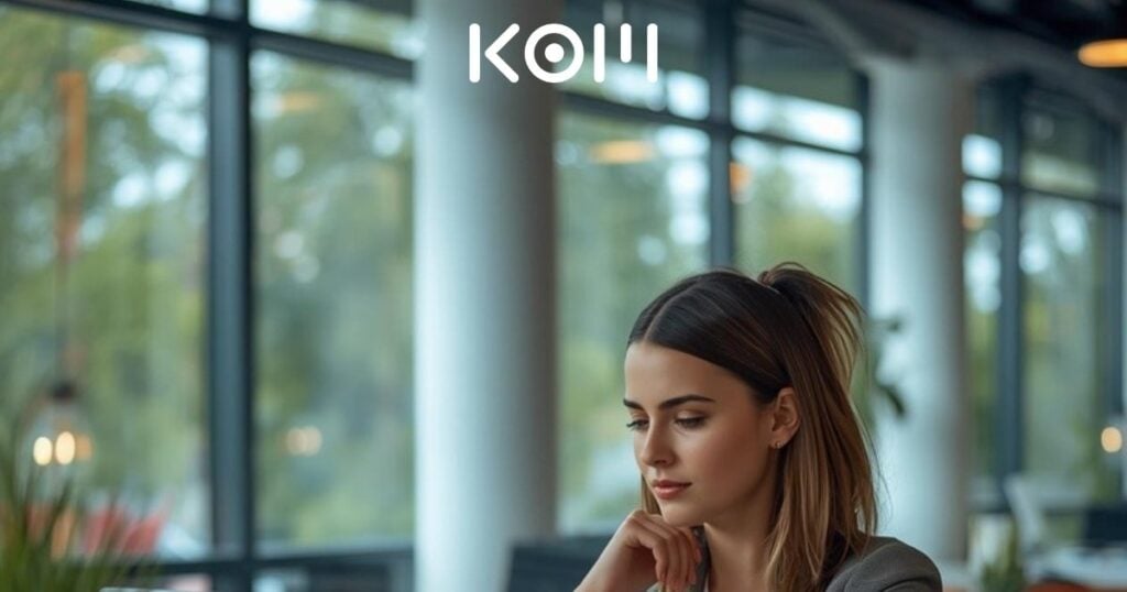 perplexity vs google peru featured | KOM Agencia Digital PAGINAS WEB EN LIMA Joven profesional analizando y comparando información en laptop en espacio de coworking con luz natural KOM