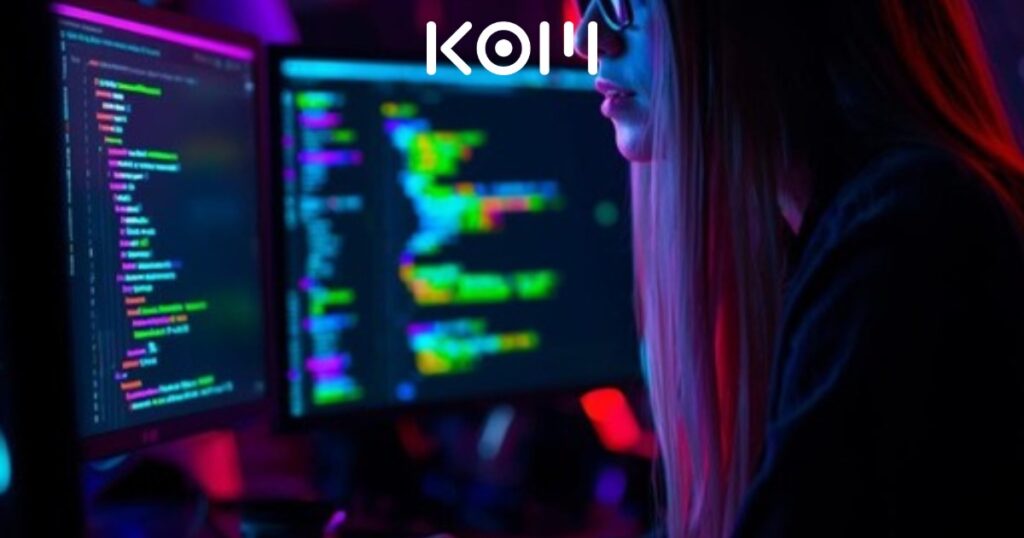 Programadora usando GitHub Copilot como asistente de código con inteligencia artificial