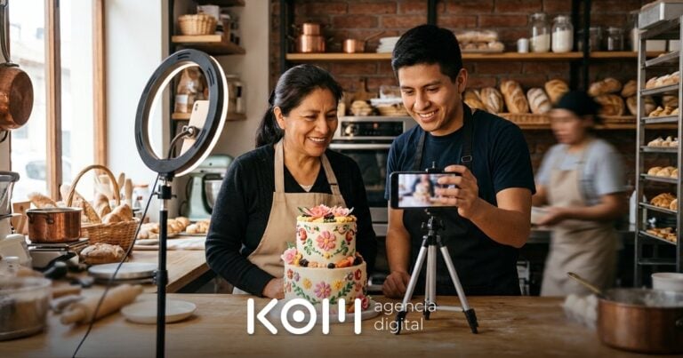 Madre e hijo graban con su celular un video de una torta en su pastelería para probar YouTube Ads y comparar el precio en Perú (youtube ads precio perú)